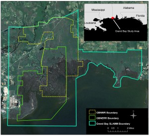 Grand Bay region study area in Mississippi and Alabama.